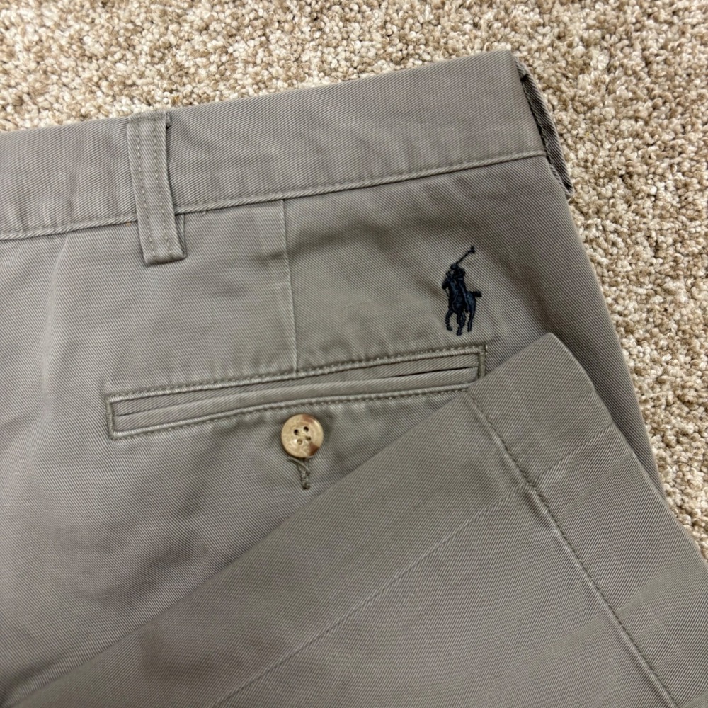 Polo Ralph Lauren Preston Pants Mens 40x30 Gray Twill Classic Chino Trousers